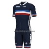 Set Fietsshirt + Korte Koersbroek 2022 Frankrijk Nationaal Team Blauw